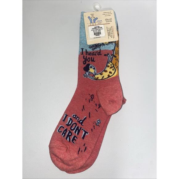 Blue Q Socks Womens 5-10 Crew. Soft Combed Cotton “I Heard You And I Don't Care” - Picture 2 of 2